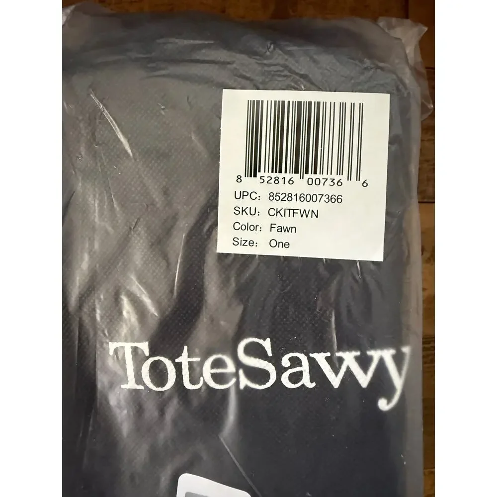 ToteSavvy Crossbody Diaper Bag Changing Mat, Wipes Pocket Tan - Picture 3 of 10